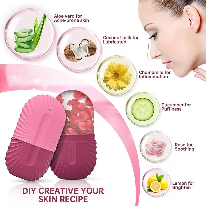 Ice Face Roller Beauty Massage Silicone for Eye Puffiness Shrink Pores Velura