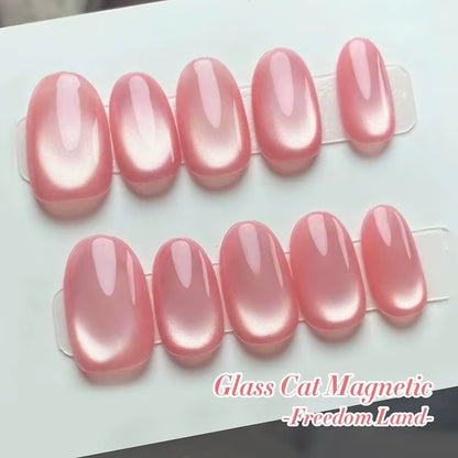 Gel Nail Polish – Pink Cat Eye Magnetic Jelly Crystal Nail Polish 10ml Velura