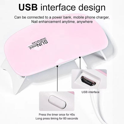 Mini Nail Dryer – USB Rechargeable LED Gel Lamp Velura