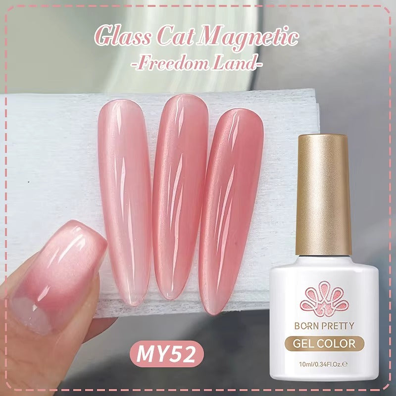 Gel Nail Polish – Pink Cat Eye Magnetic Jelly Crystal Nail Polish 10ml Velura
