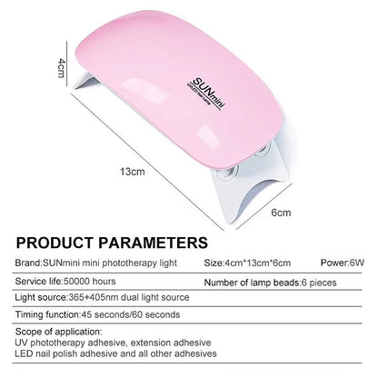 Mini Nail Dryer – USB Rechargeable LED Gel Lamp Velura